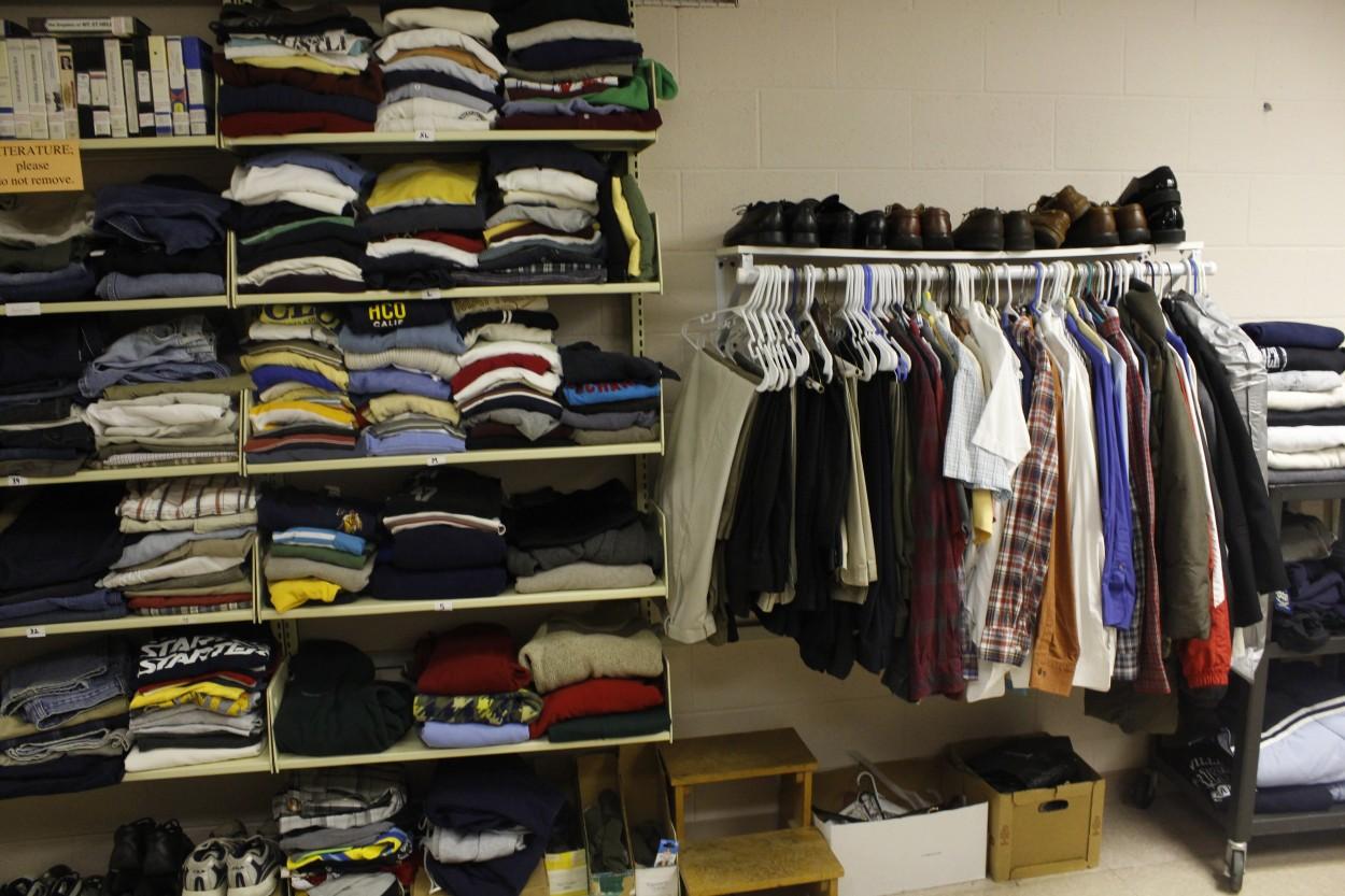 Faculty collect clothing and shoes for students in need. Photo Courtesy of Ari Sen. 