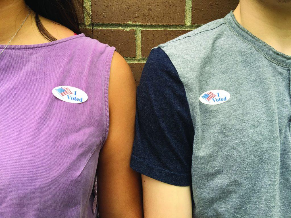 A Right To Vote: Students cast votes in primary election