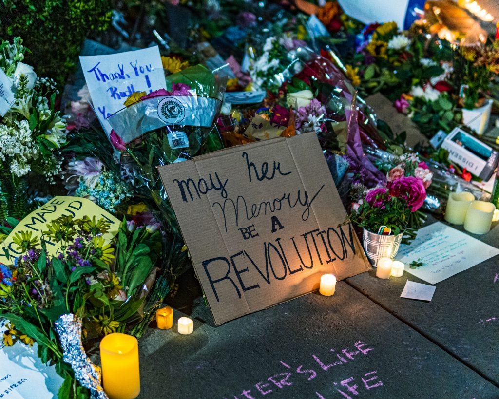 Mourning the passing of Ruth Bader Ginsburg, at the United States Supreme Court