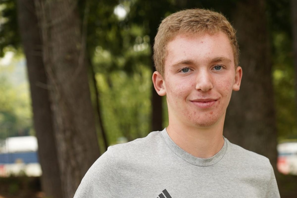 West Henderson sophomore soccer player Luke Schlegel leads the Falcons in goals so far this season. Schlegel has been playing varsity since his freshman year, and has a promising future as a Falcon. "My favorite moment this season was scoring my first goal and helping the team win the first match, " said Schlegel. (Photo by Chandler Franklin)