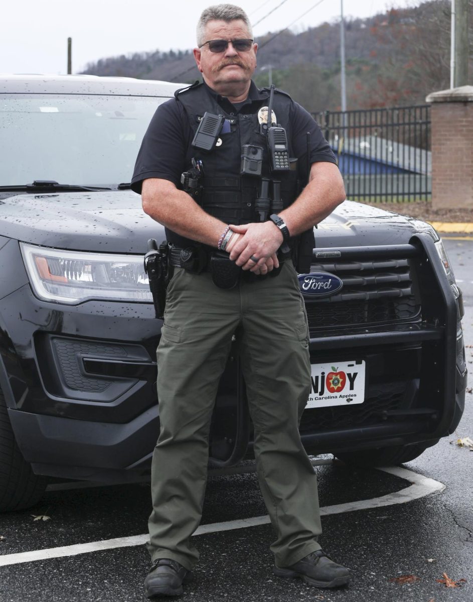 West Henderson was delighted to welcome our brand new School Resource Officer, Steve Ridgeway. “Working with young people, I try to be a positive influence. I have a lot of experience in all kinds of areas and I bring that to the table to hopefully inspire students who will listen,” says Ridgeway. He’s proven to be the right man for the hardest job imaginable; protecting our beloved student body and exceptional staff. (Photo by Chandler Franklin)